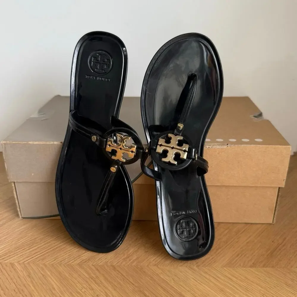 Tory Burch Mini Miller ‘Black’ Women Slip On Sandals - SZ 7